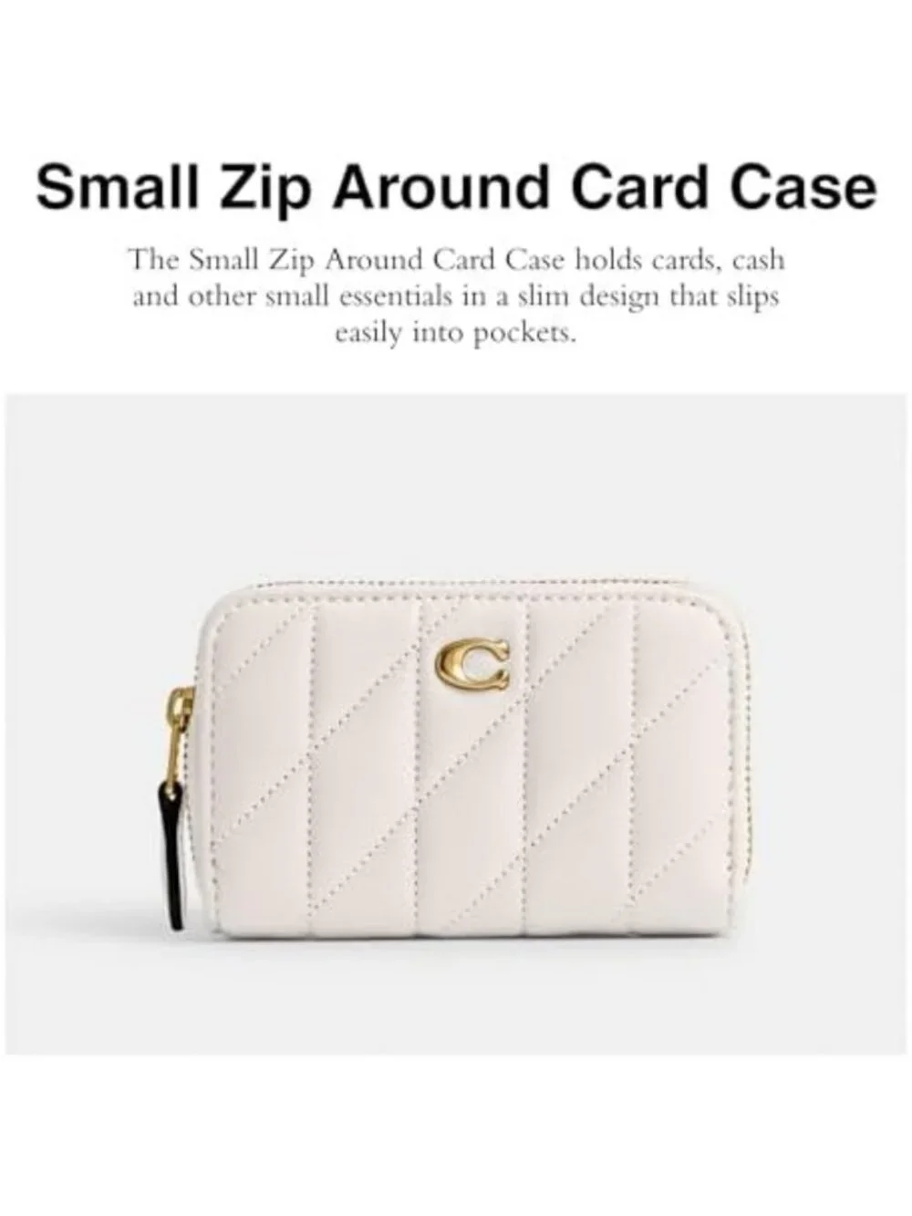 Chic Quilted Leather Small Zip Around Card Case - Stylish Wallet for Women